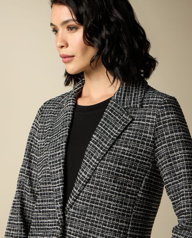 Blazer in tweed con revers donna carousel 0
