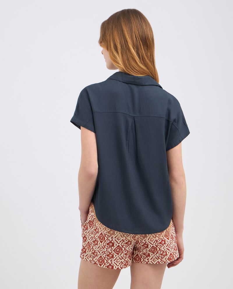 Blusa in misto lino con applicazioni sul fondo donna single tile 1 cotone