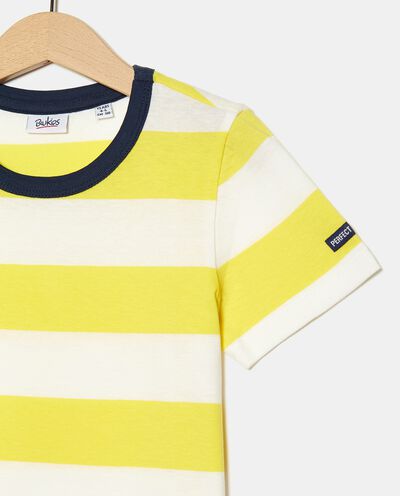 T-shirt rigata tinto filo in cotone organico jersey bambino detail 1