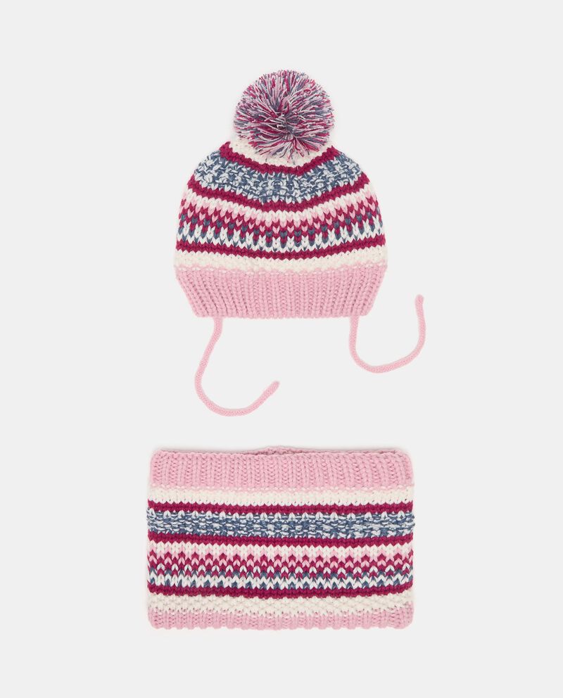 Set in maglia con berretto e scaldacollo neonata single tile 0 