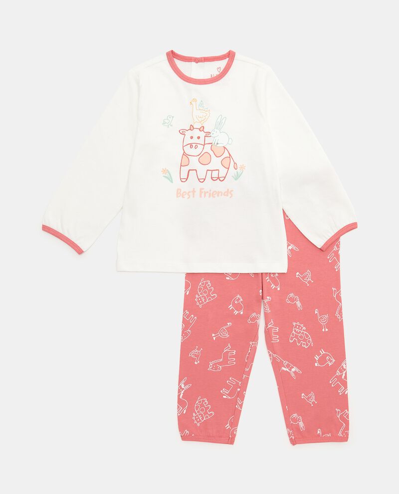 Completo pigiama stampa in puro cotone neonata single tile 0 