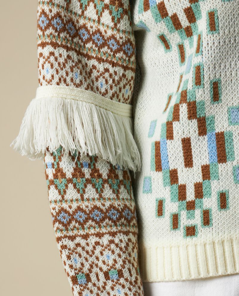 Tricot in misto lana con frange donnadouble bordered 2 lana