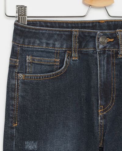 Jeans straight con lavaggio stone in misto cotone ragazzo detail 1