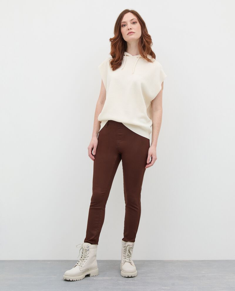 Pantaloni elasticizzati in misto cotone donnadouble bordered 0 cotone
