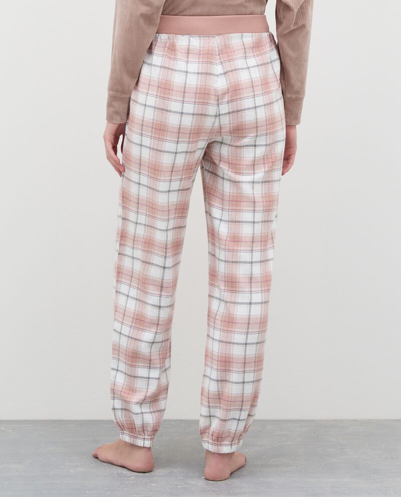 Pantaloni pigiama in flanella di puro cotone donna single tile 1 