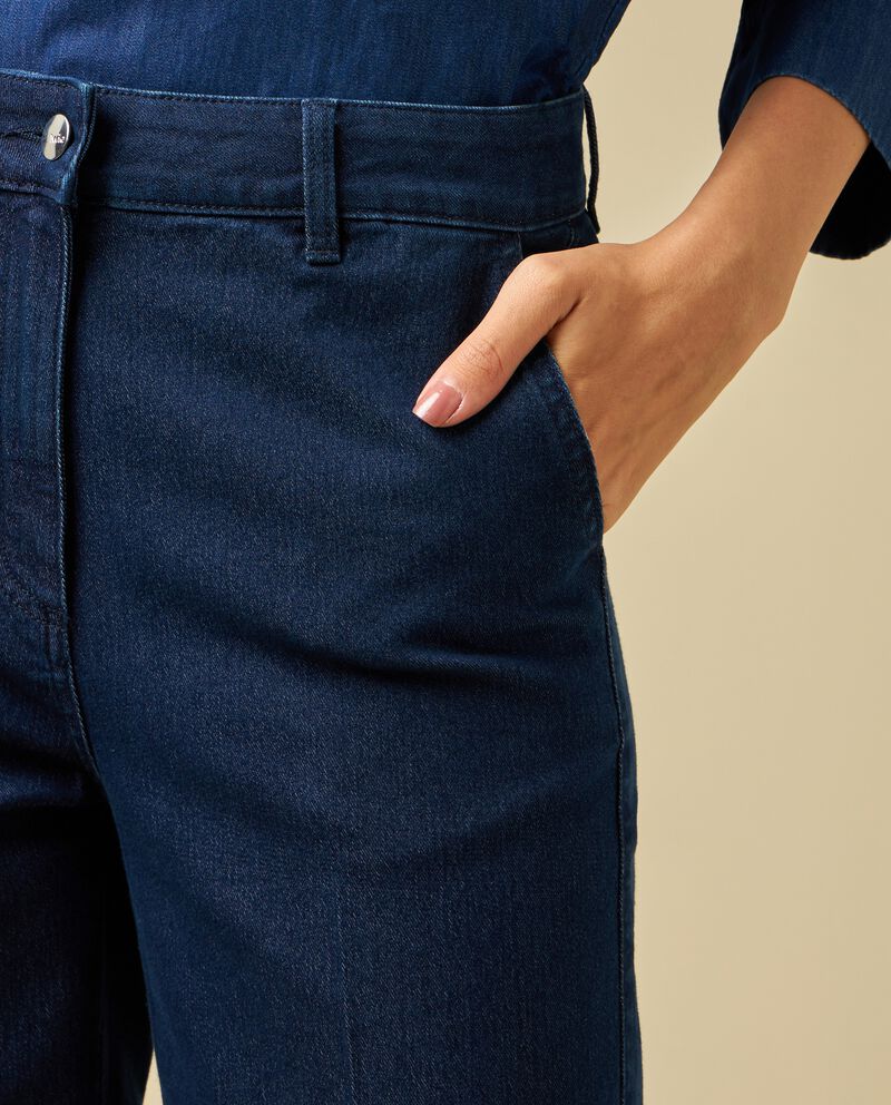 Jeans cropped in misto cotone donna single tile 2 cotone