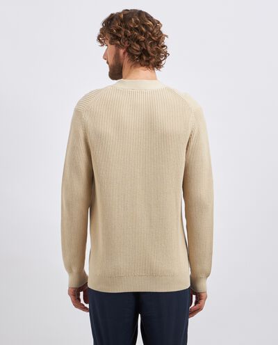Cardigan tricot in costina di puro cotone uomo detail 1