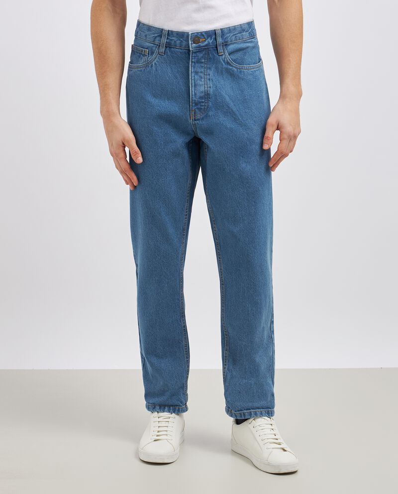 Jeans straight in puro cotone uomo single tile 1 