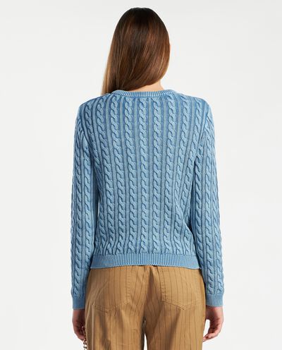 Maglia in tricot di puro cotone a trecce donna detail 1