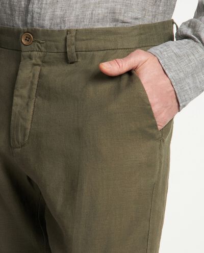 Pantaloni Rumford chino in puro lino detail 2