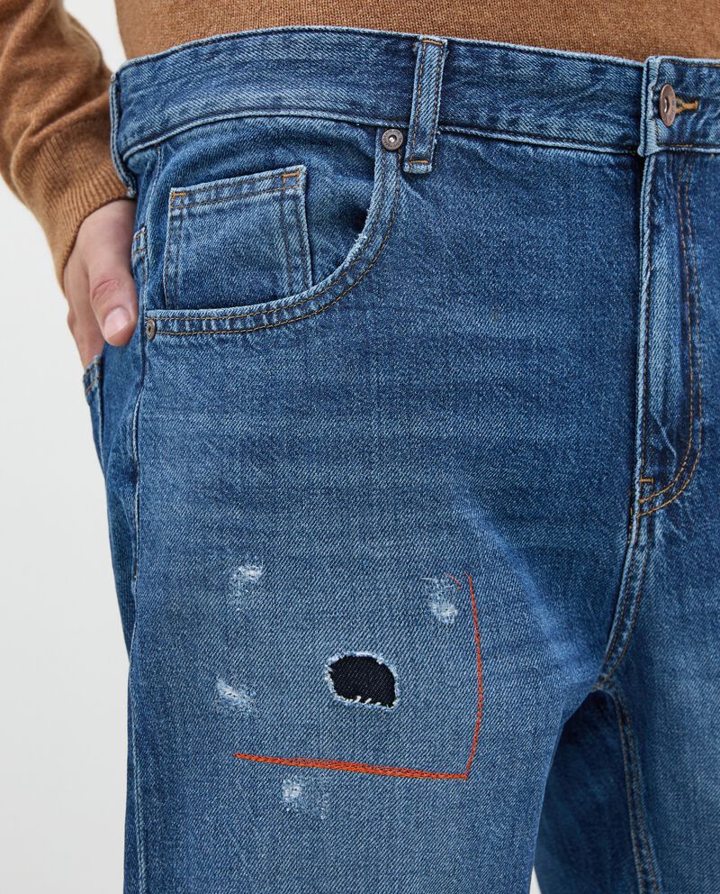 Jeans strappati regular fit uomo single tile 2 cotone
