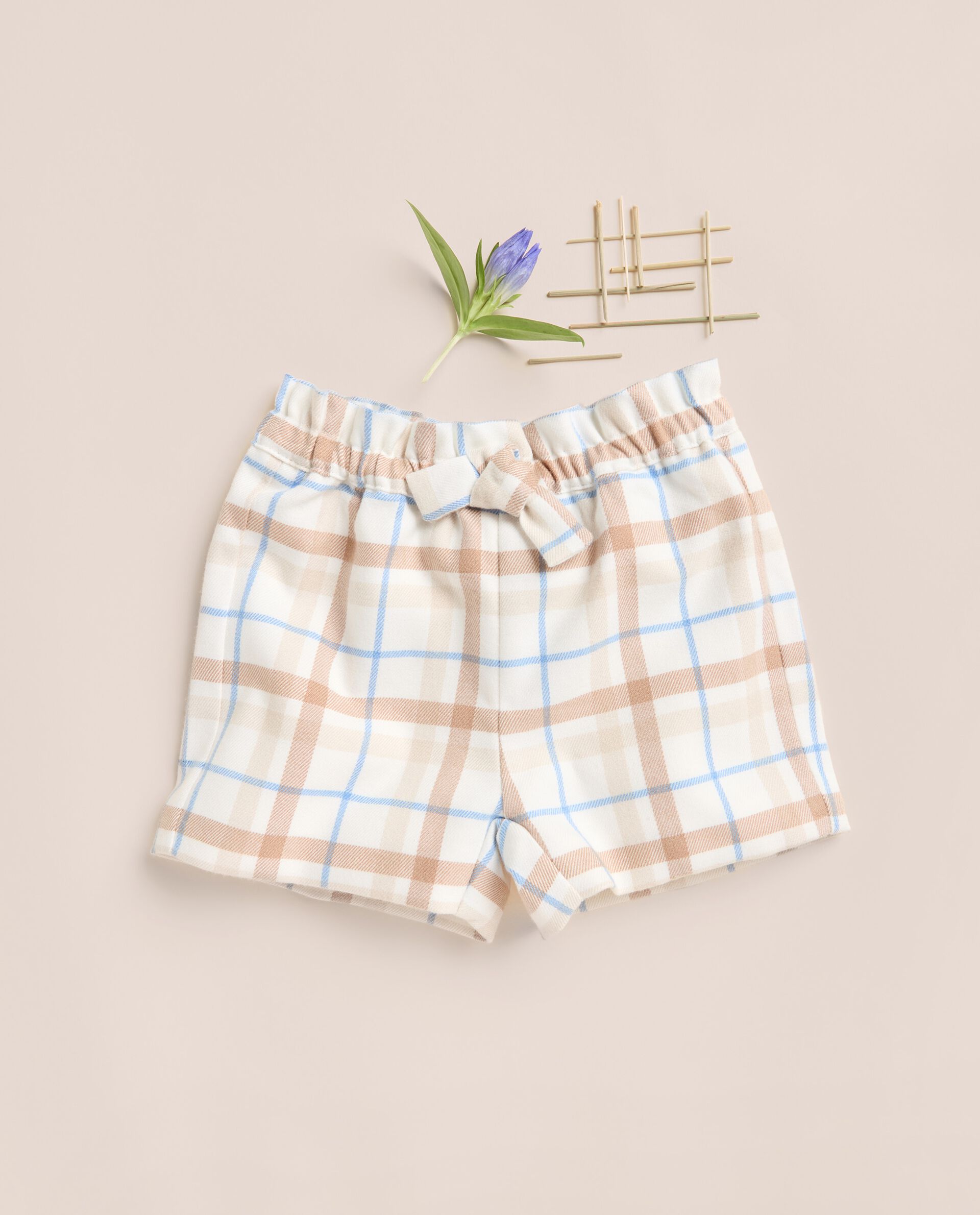 Shorts in flanella a quadri IANA neonata