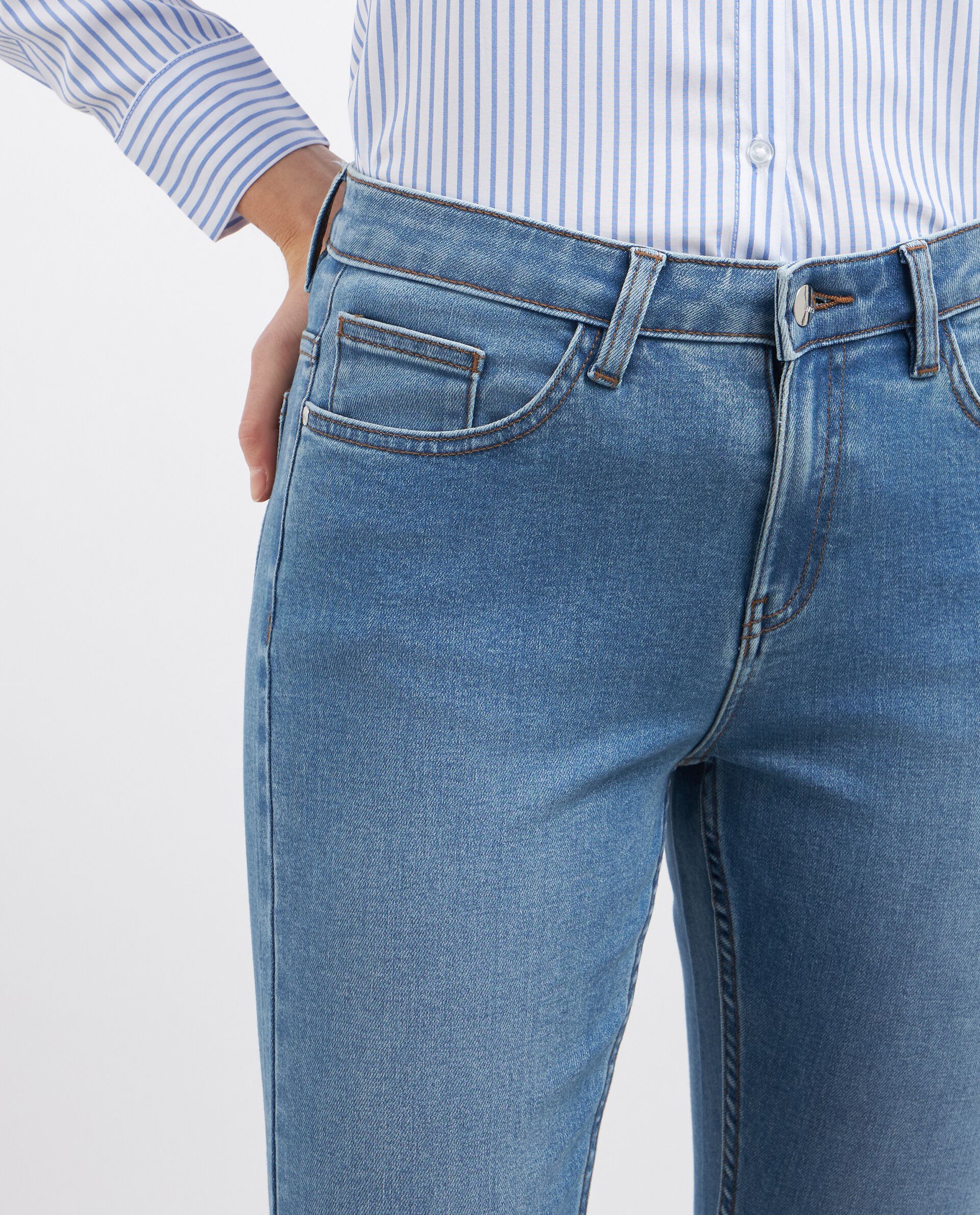 Jeans in misto cotone stretch sfrangiati donna
