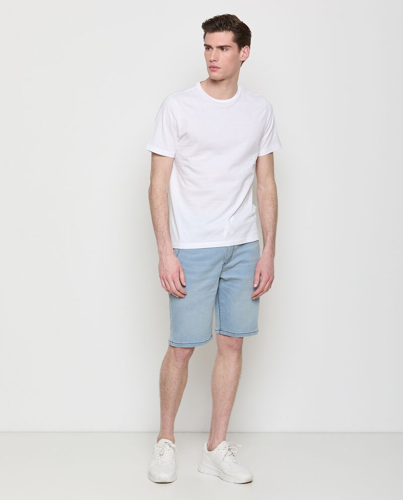Jeans shorts di cotone stretch con coulisse uomodouble bordered 0 