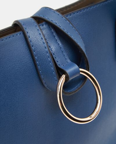 Shopper blu con dettaglio in metallo donna detail 1