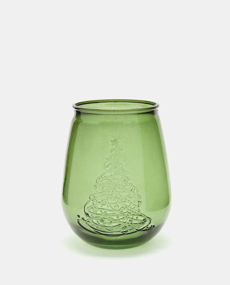 Vaso con fiocchi albero di Natale in vetro riciclatodouble bordered 0 