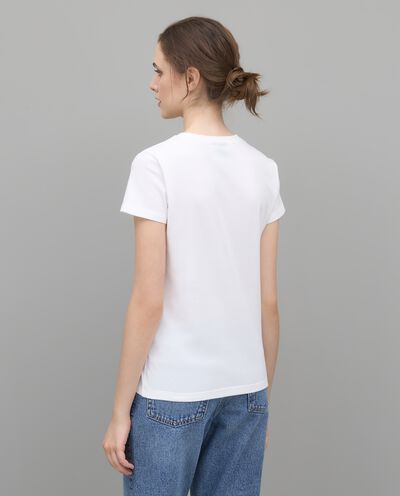 T-shirt con stampa Minnie in puro cotone donna detail 1