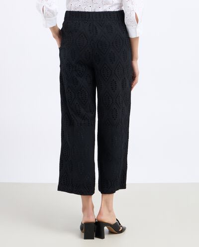 Pantalone in puro cotone con ricami donna detail 1