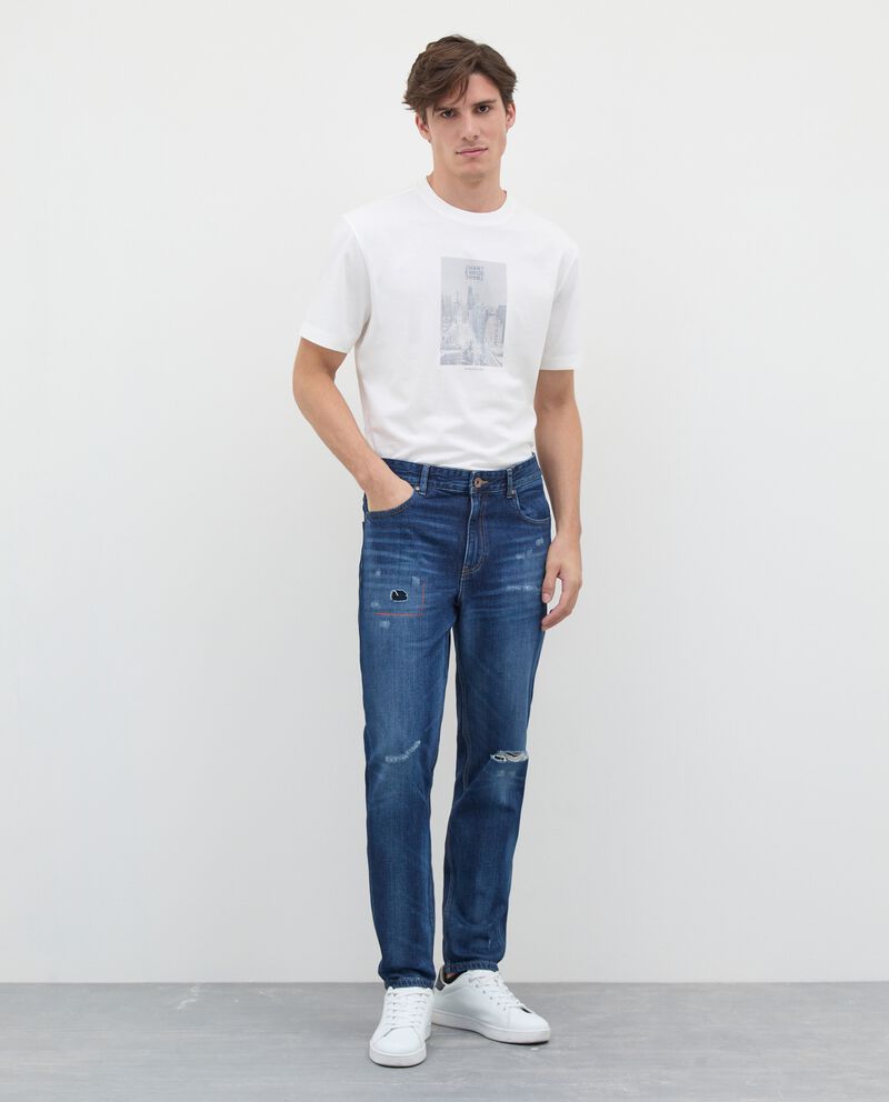 Jeans strappati regular fit uomodouble bordered 0 cotone
