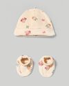 Set scarpine + berretto in ciniglia neonata