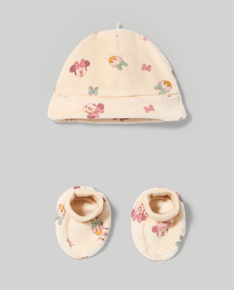 Set scarpine + berretto in ciniglia neonata cover