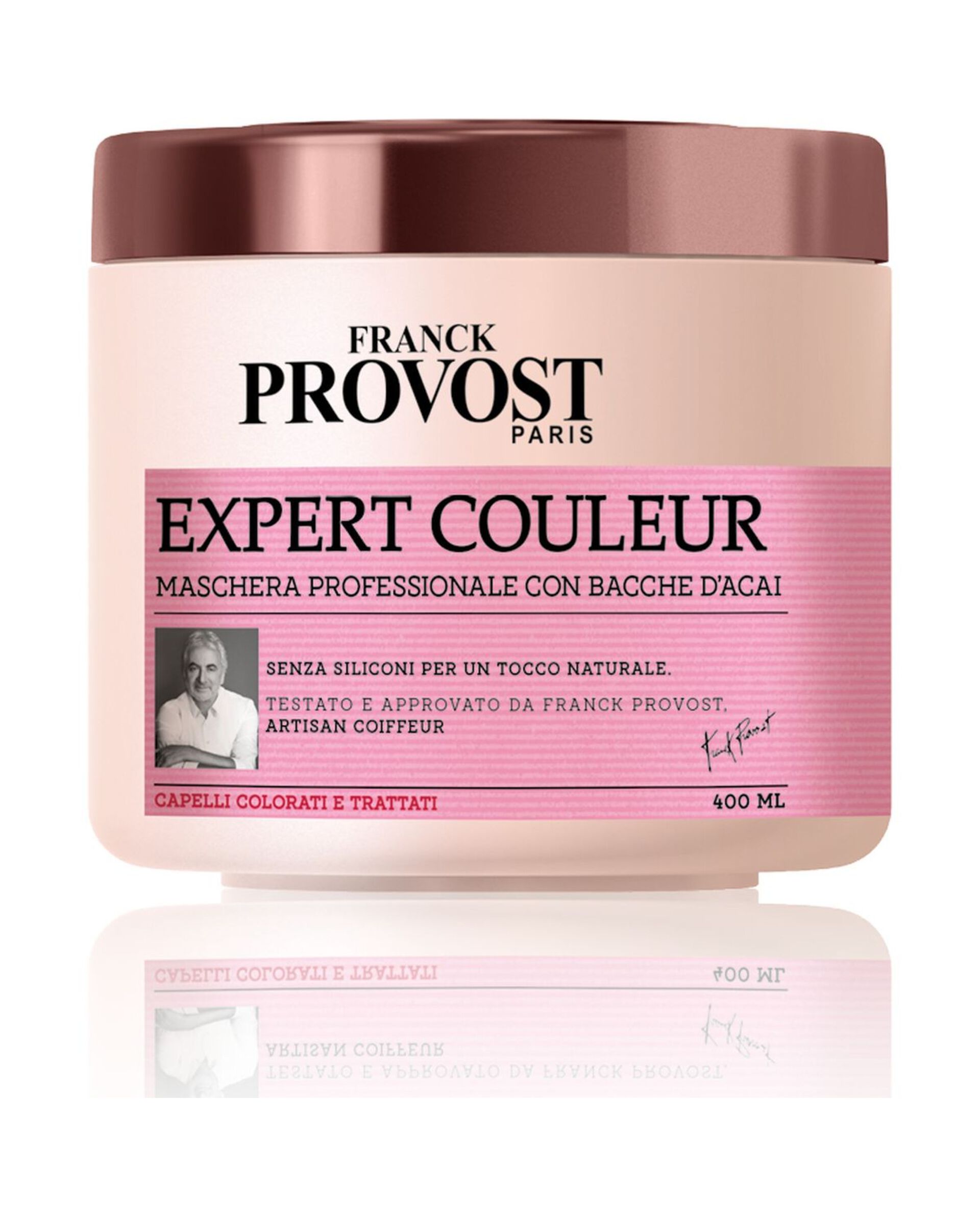 Franck Provost Maschera Professionale Expert Couleur, Maschera con Bacche d'Acai per capelli colorati e trattati, , 400 ml.