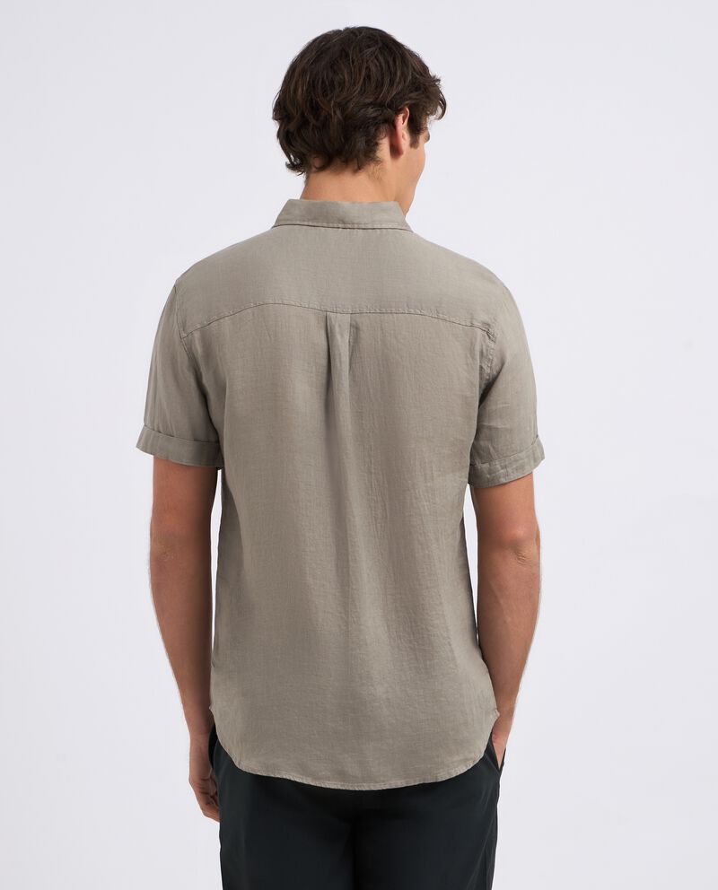 Camicia in puro lino con taschini uomo single tile 1 lino