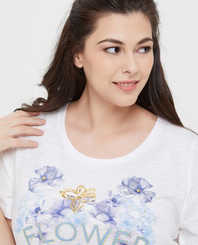 T-shirt donna taglie comode con stampa in puro cotone detail 2