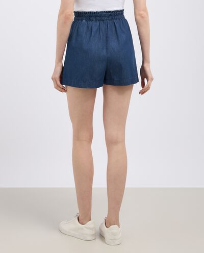 Shorts in denim di puro cotone donna detail 1