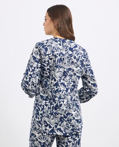 Camicia in misto lino con stampa donna detail 1