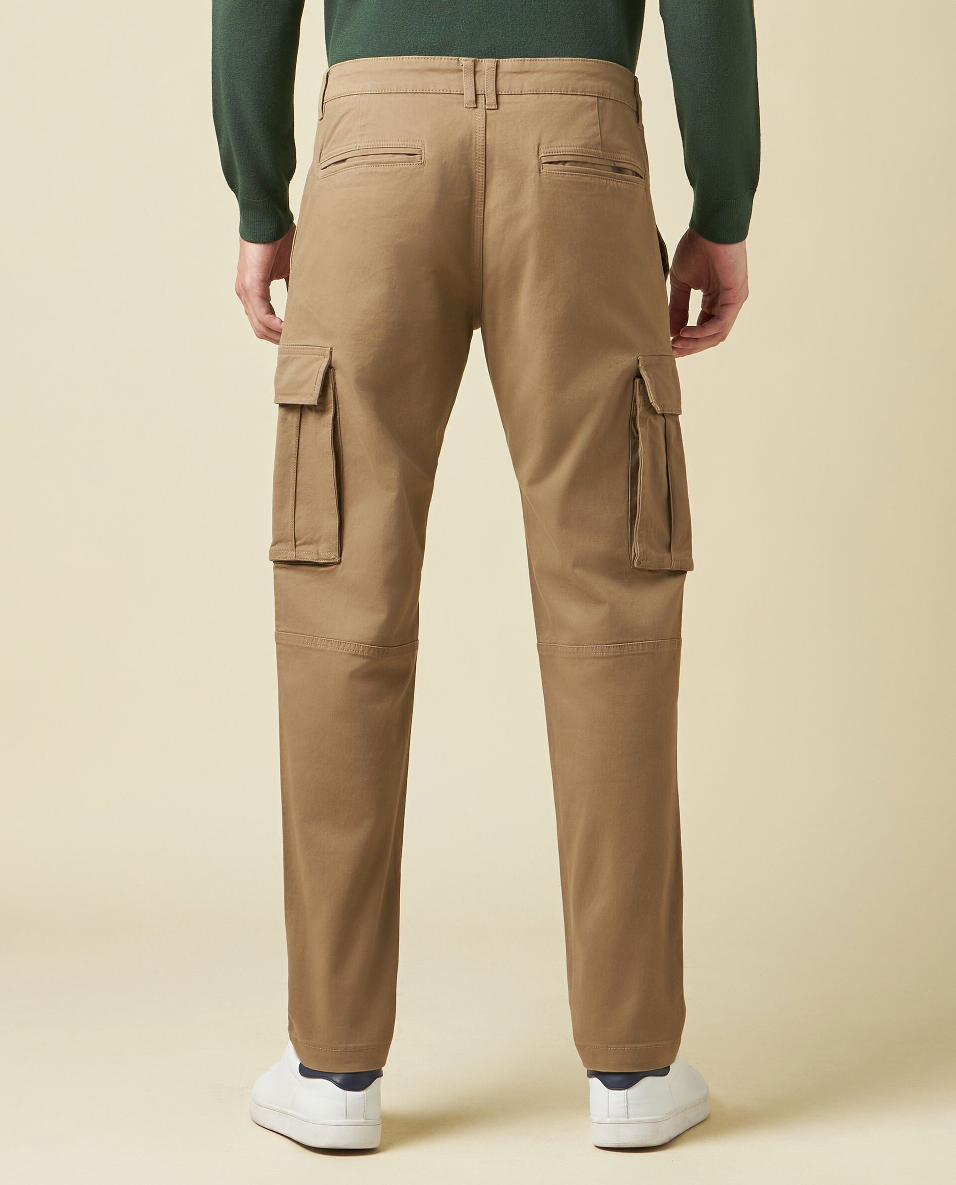Pantalone cargo in cotone stretch uomo