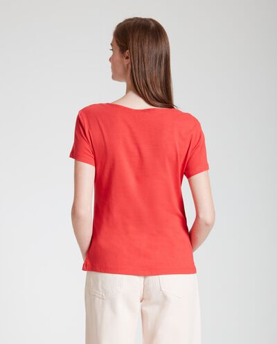 T-shirt in puro cotone scollo quadrato donna detail 2