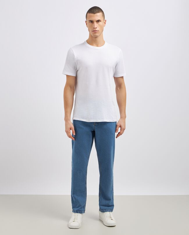 Jeans straight in puro cotone uomo carousel 0