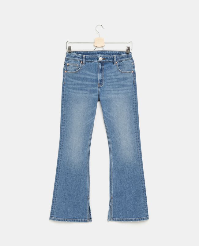 Jeans flare in misto cotone elasticizzato ragazza carousel 0