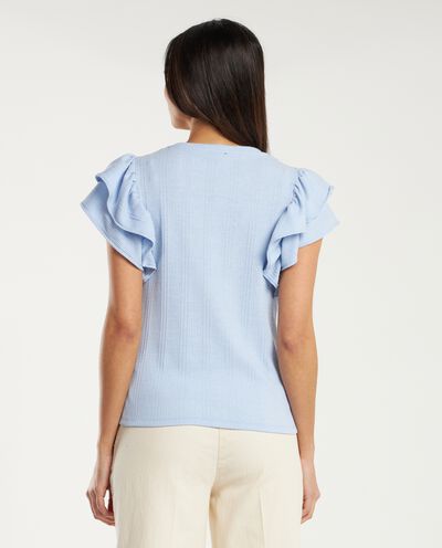 T-shirt in costina con rouches donna detail 1