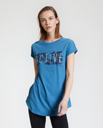 T-shirt in puro cotone con stampa e lettering donna detail 1