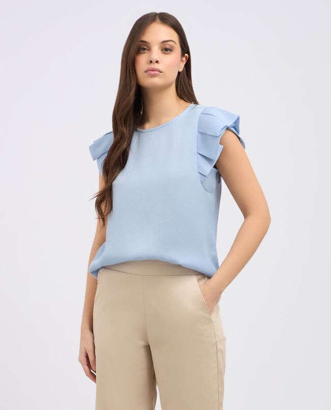 Blusa creponne con rouches donna carousel 0