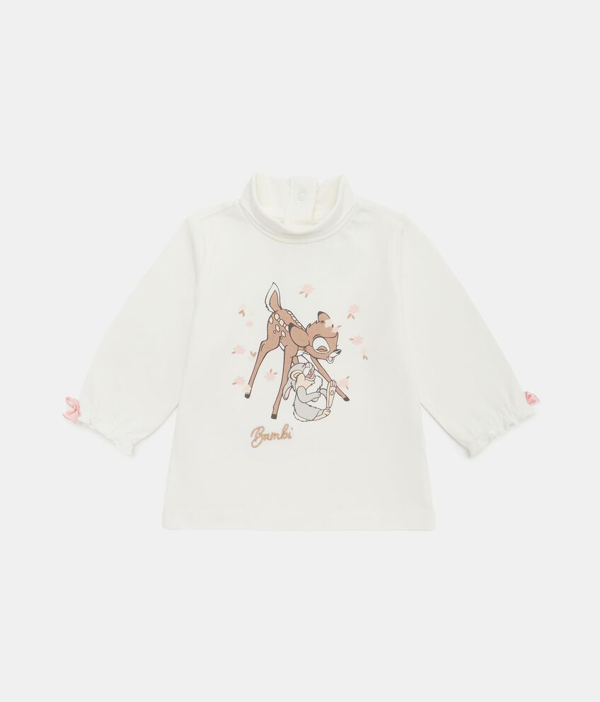 Maglietta con stampa Bambi in cotone elasticizzato neonata double 1 cotone