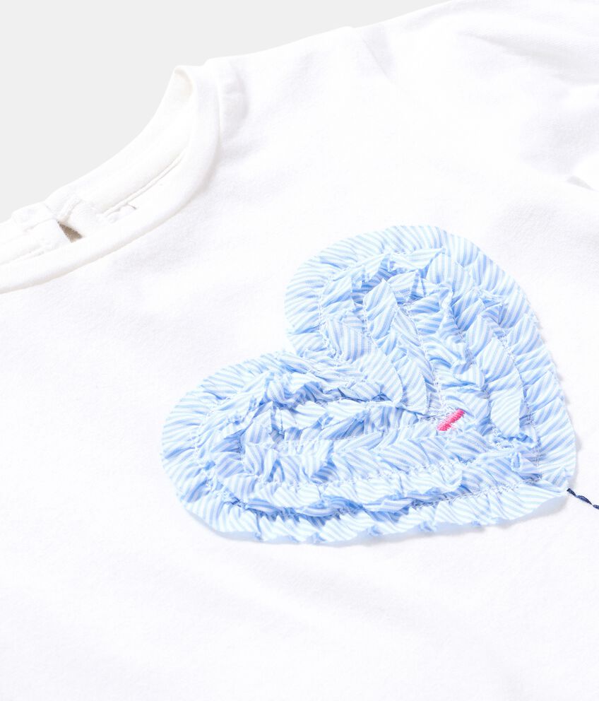 T-shirt in cotone con fiore cuore neonata double 2 