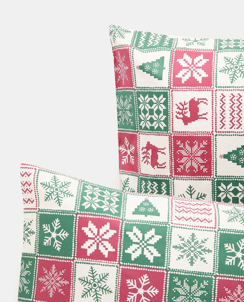 Parure lenzuolo con stampa natalizia in puro cotone single tile 1 