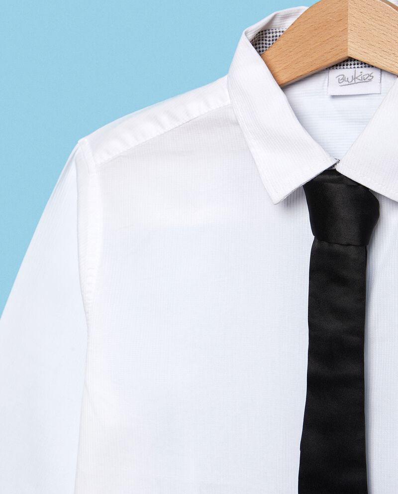 Camicia in puro cotone con cravattino ragazzo single tile 1 