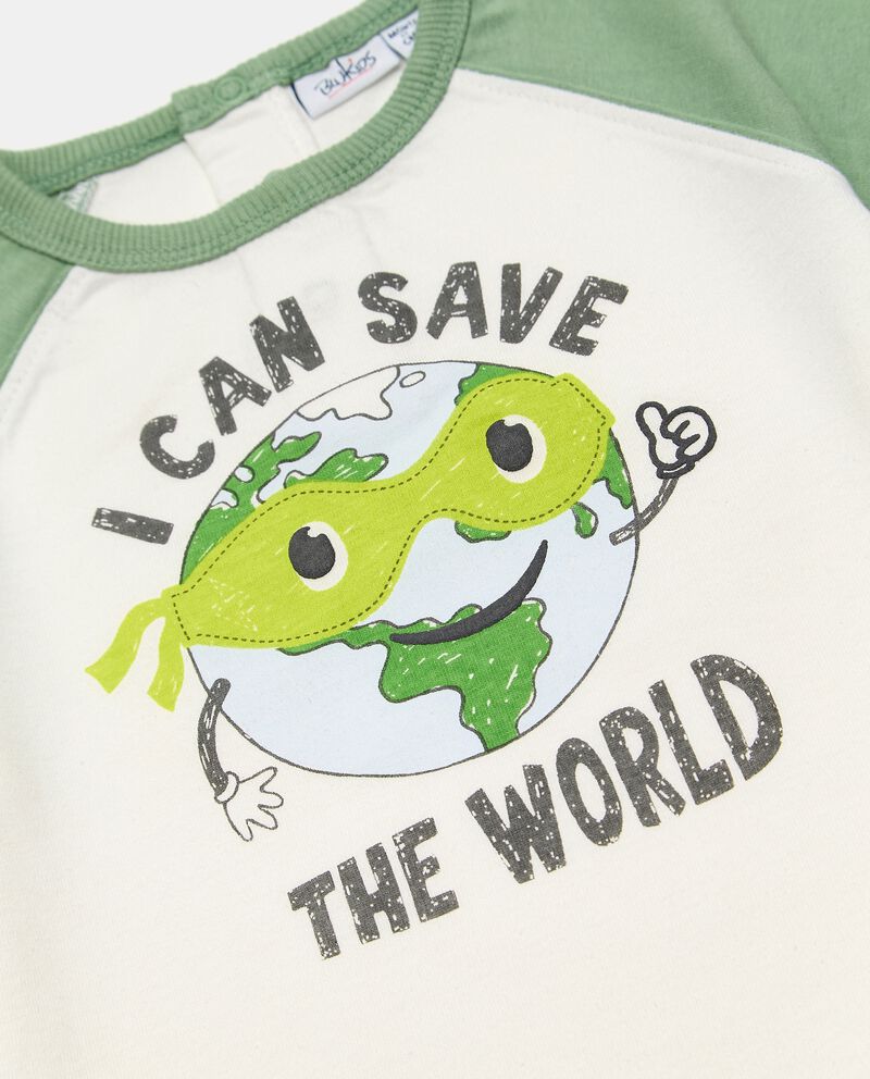 T-shirt in puro cotone con stampa pianeta neonato single tile 1 