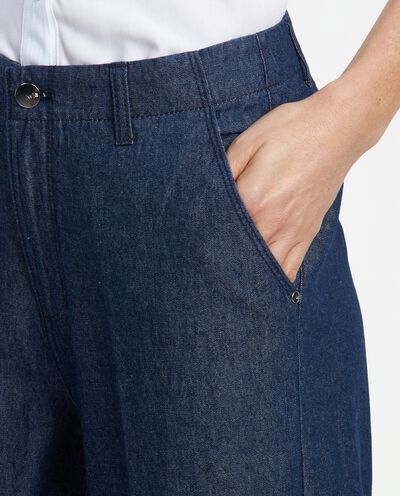 Pantaloni wide leg in puro cotone donna detail 2