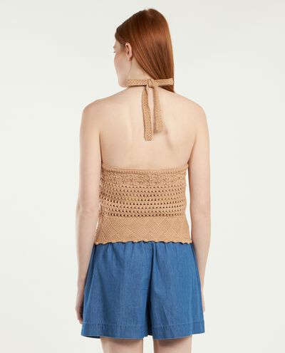 Top cropped in misto cotone donna detail 1