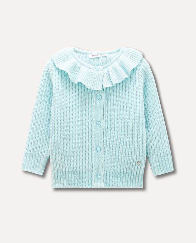Cardigan in ciniglia tricot con rouches neonata carousel 0