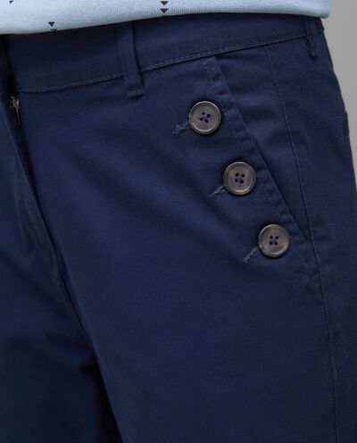 Pantaloni a zampa con bottoni in cotone elasticizzato donna detail 2