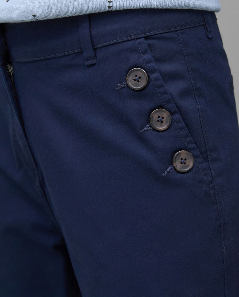Pantaloni a zampa con bottoni in cotone elasticizzato donna single tile 2 