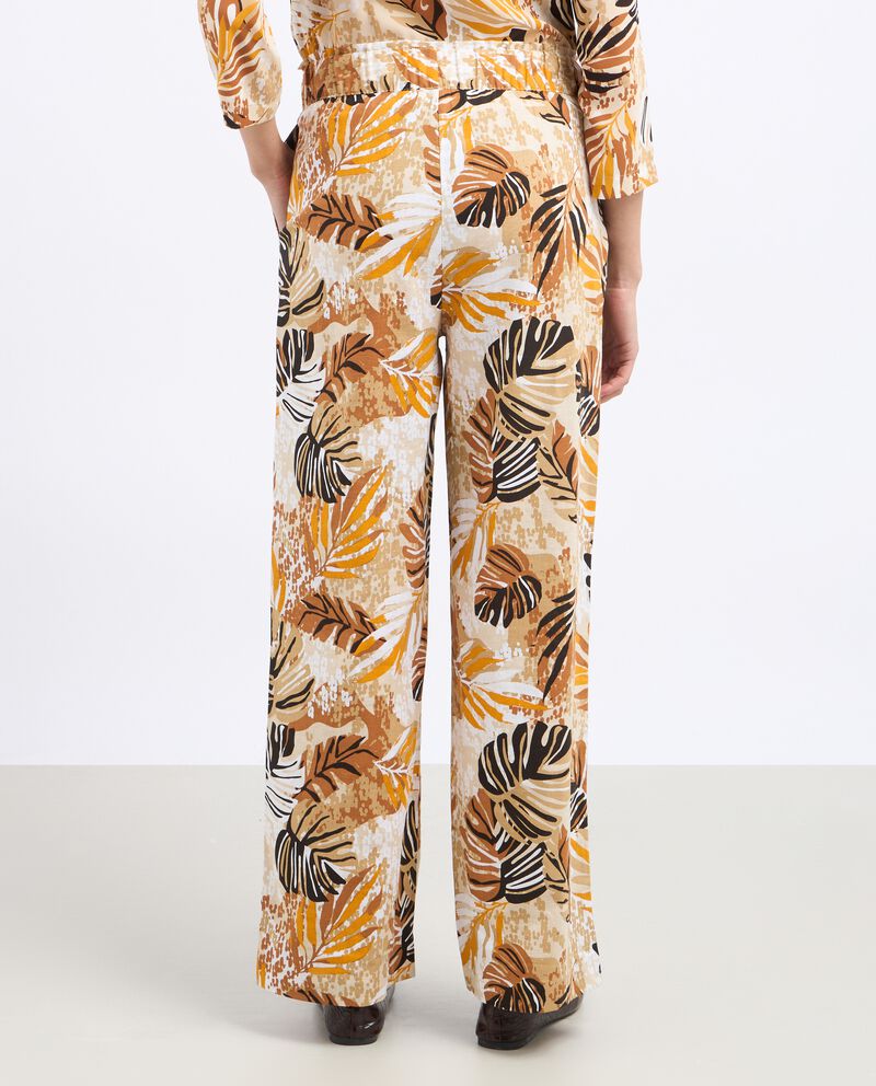 Pantaloni in misto lino con stampa donnadouble bordered 1 cotone