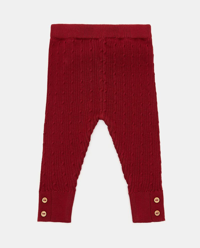 Leggings tricot di puro cotone a costine neonata cover