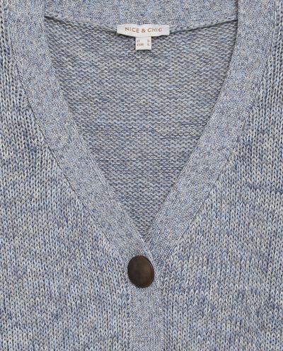 Cardigan con bottoni in misto cotone donna detail 1